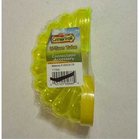 Kaytee Crittertrail Fun-nel U-Turn Tubes for Small Pets NWT Yellow - Picture 2 of 3